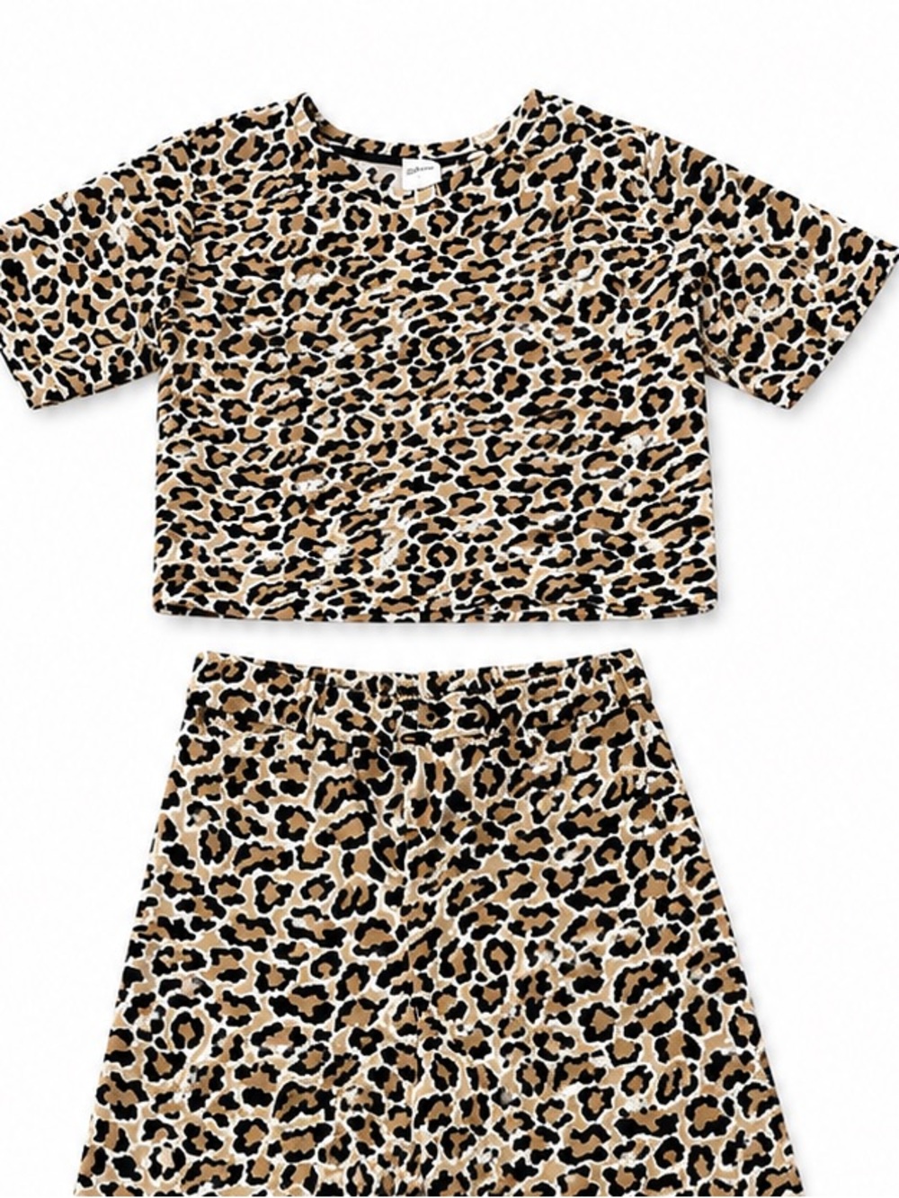 Maeve Leopard Print Women’s Set - Tan and Black TOP